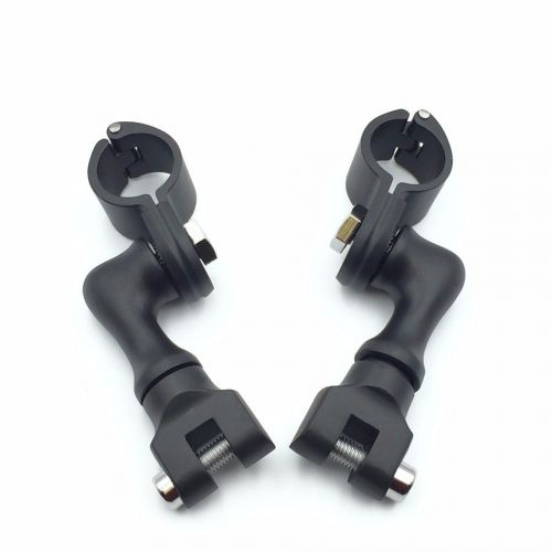 Black adjustable peg for bike with (1&#034;)25mm front engine guard frame tube