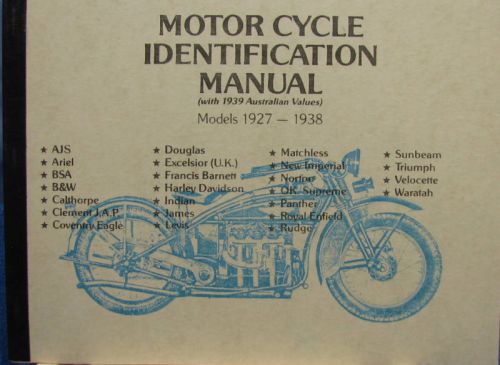 Motorcycle   identification manual with1939  austrailia values mdls.1927-1938 25