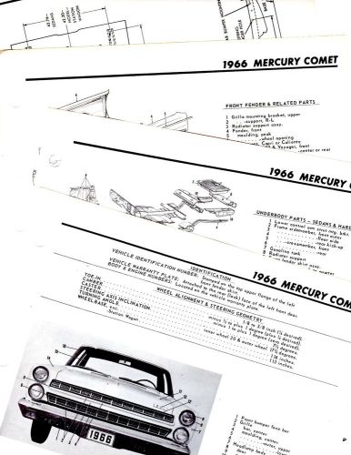 1966 mercury comet cyclone caliente motor&#039;s original body parts illustrations m