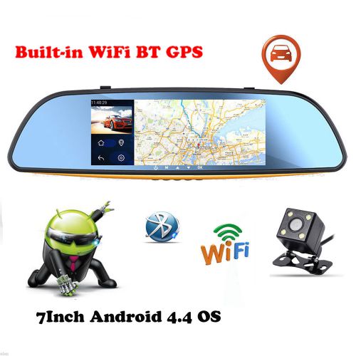 Smart 7.0&#034; android rearview mirror touch screen car camera gps dvr hd g-sensor