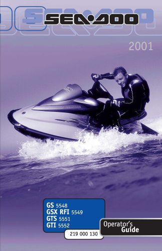 Sea-doo owners manual book 2001 gs, gts, gti &amp; gsx rfi