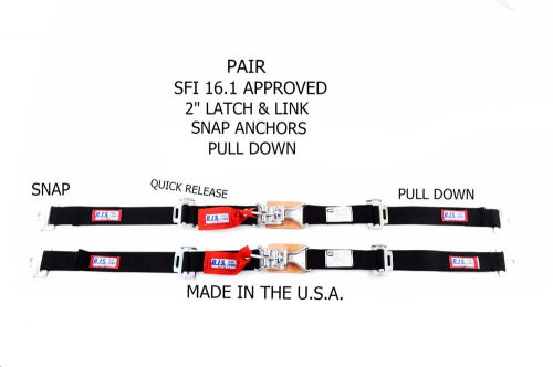 Rjs racing sfi 16.1 pair snap latch &amp; link 2&#034; lap belts black 30295-1 15000201