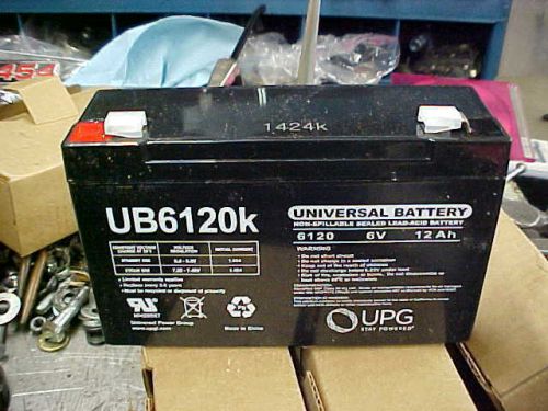 6v lead acid sealed battery 12 amp hr ah 6&#034; 2&#034; 4&#034; ub612k 6120 6 volt brand new