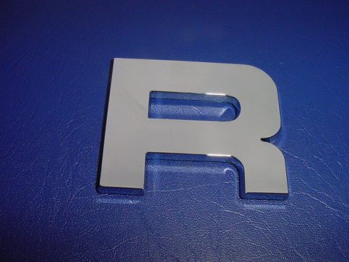 Formula boat logo emblem chrome letter 2-5/8&#034; high &#034;r&#034; badge sign new