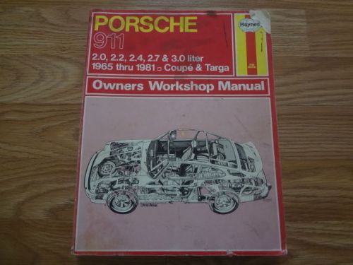 Porsche 911-1965 thru 1987 coupe &amp; targa owners workshop manual-haynes #264