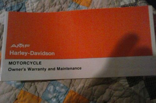 Amf harley davidson motorcycle owner&#039;s warranty &amp; maintenance manual rev. 7-78