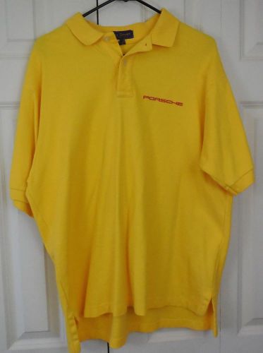 Porsche yellow polo shirt - size large - made in usa