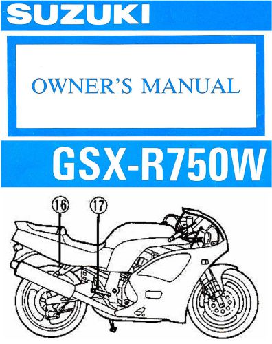 1993 suzuki gsx-r750w motorcycle owners manual -gsx r750 w-suzuki-gsxr750 w