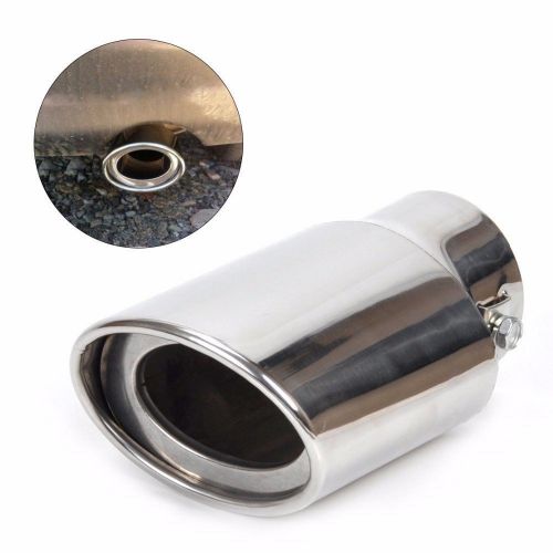 Car silver chrome tail throat pipe suv truck exhaust pipe trim tips muffler pipe