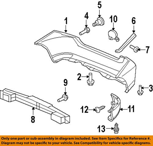 Honda oem 71598tf0003 rear bumper-side retainer