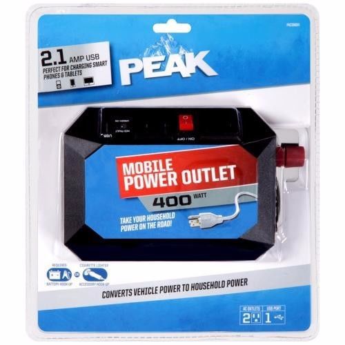 Peak 400 watt mobile power outlet pkc0m04 vehicle to household power