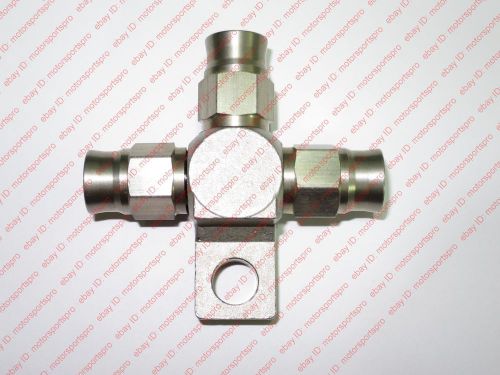 An3 stainless steel hose fitting/ adapter with mount tab or lug - 3 way tee