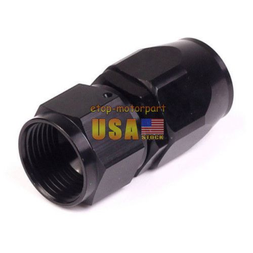 An8 -8 an straight fuel swivel oil fuel gas line hose end male fitting black