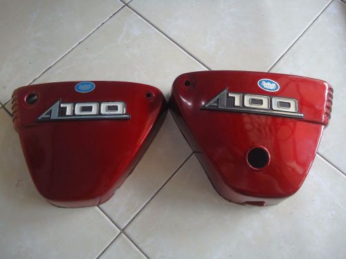 Nos suzuki a100 side covers left right lr new old stock red color