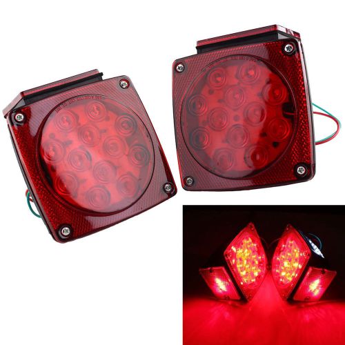 2x 12 led boat trailer truck tail brake light submersible waterproof safe lamp