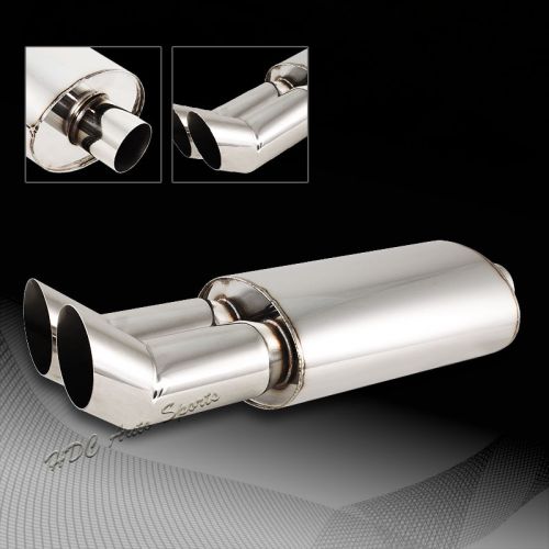 3&#034; dtm style tip stainless steel 2.5&#034; inlet weld-on exhaust muffler universal 5