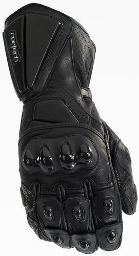 New cortech latigo-rr grade-a leather gloves, black/black, med/md