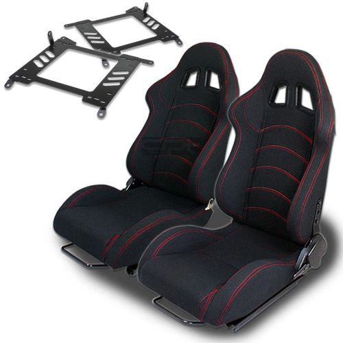 Type-1 racing seat black cloth+silder+for 00-06 maxima/sentra a33/b15 bracket x2