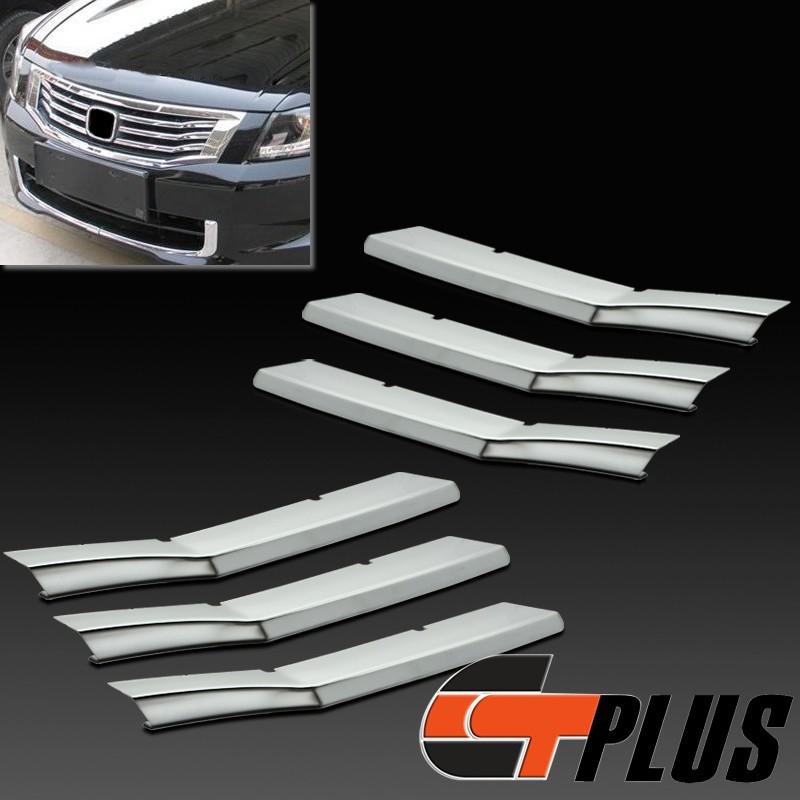 Triple chrome front center moulding grille trim for 08 09 10 honda accord sedan