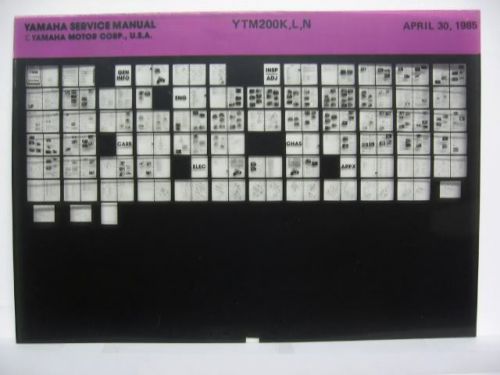 Yamaha ytm200 1983 1984 1985 service manual microfiche a638