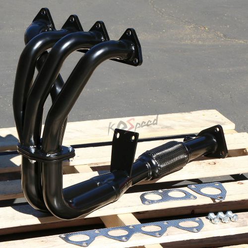 H22 bb6 black coated steel header exhaust manifold for 97-01 honda prelude base