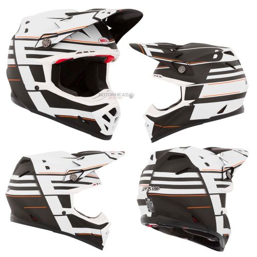 Bell helmet moto-9 flex blocked black carbon large adult mx motocross off road