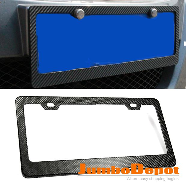 100% real carbon fiber license plate frame plate tag twill rear trunk hatch back