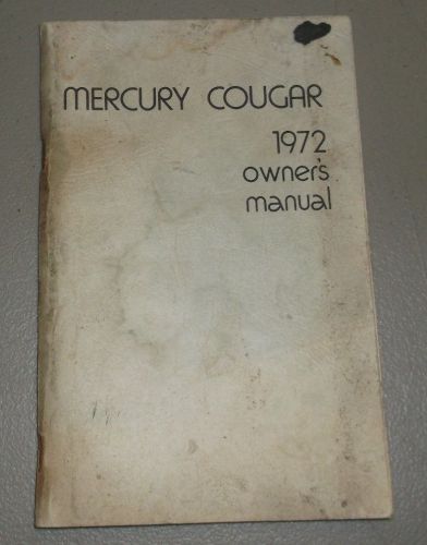 1972 mercury cougar owners manual