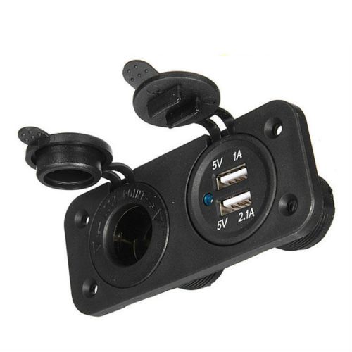 Dual usb car cigarette lighter socket splitter 12v charger power adapter outlet