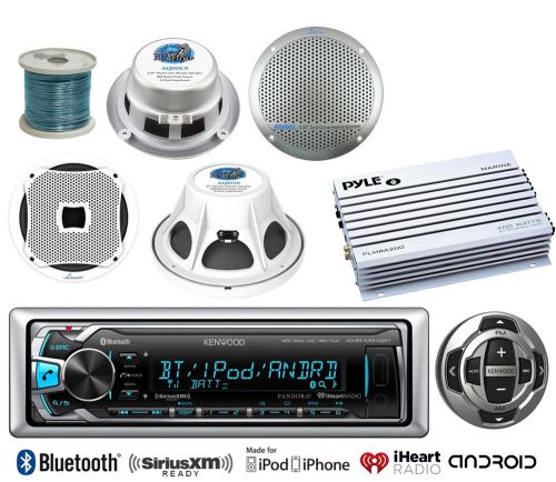 Kenwood bluetooth marine usb radio/remote, amplifier, marine speakers &amp; wires