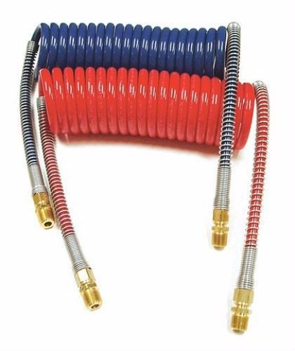 Set of power products 11015 15&#039; working length red and blue coiled air hose sets