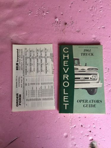 1961 chevrolet truck operators guide