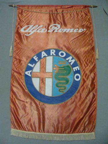 Vintage afla romeo red dealer banner - 43&#034; x 26&#034; estate find!