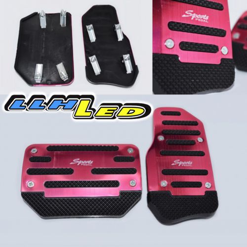 2pcs non slip sport automatic car pedal cover set xb-374 red aluminium