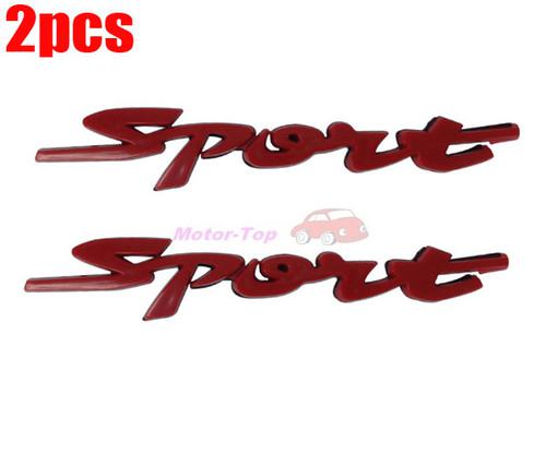 2x red sport abs rear emblem badge decal sticker for bmw m3 m5 m6 z4 ford audi 