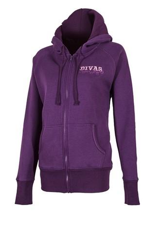 Divas snow gear ladies go to hoody/hoodie sweatshirt - purple (xs / x-small)