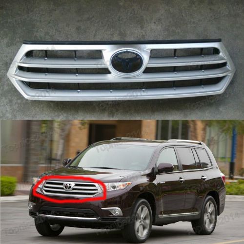 Auto upper front bumper front grill grilles for 2012-2013 toyota highlander