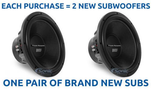 2) power acoustik bamf-152 3800w 15&#034; bamf series dual-2 ohm car subwoofers