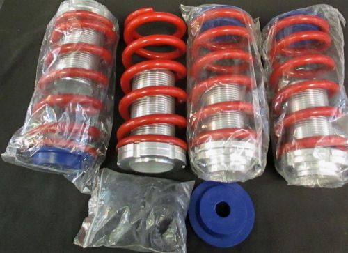 94-00 integra 88-00 civic lowering coilovers sleeves adjustable springs red