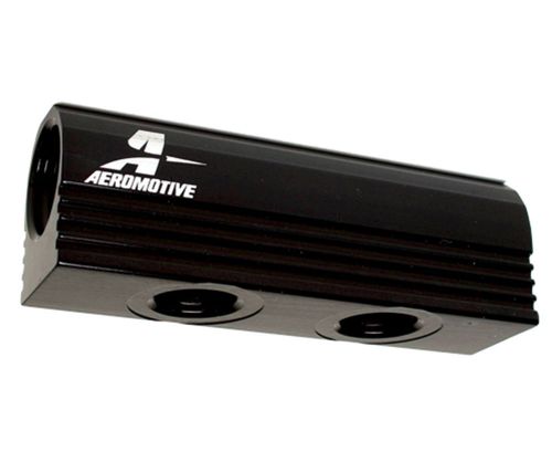 Aeromotive 14601 fuel distribution block, billet aluminum, dual -8 an o-ring to