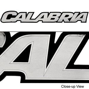 Calabria boats black / silver 42&#034; x 6&#034; foam filled vinyl marine decal (single)