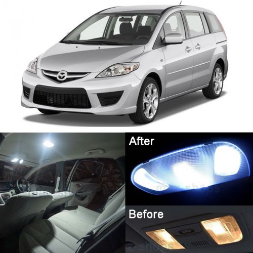 6pcs bright white led smd lights interior package kit for mazda 5 2006-2010 #e