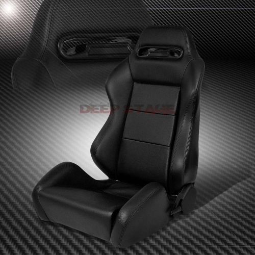 2 type-r 100% real leather sports style racing seats+mounting slider driver side