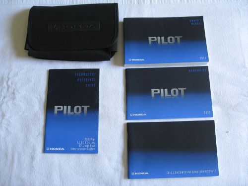 2013 honda pilot suv lx ex ex-l touring oem owner&#039;s owners manual set w/case