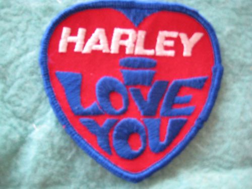 Vintage harley davidson motorcycle i love you patch 3 1/4&#034; x 3 1/8&#034;