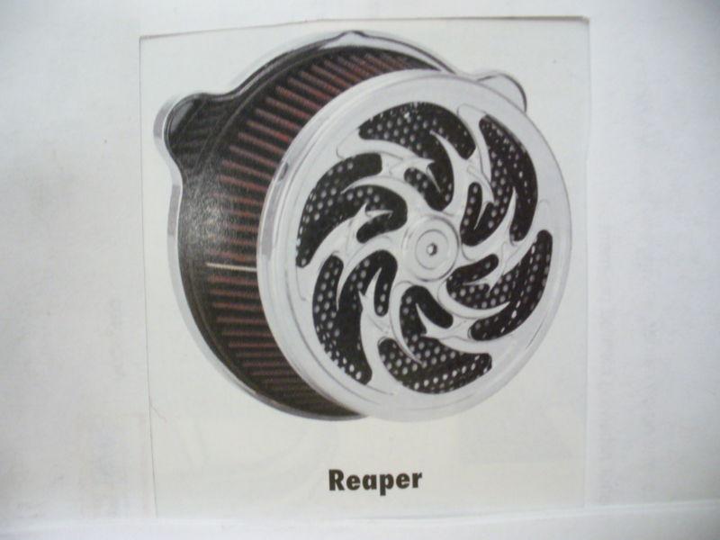 Xtreme machine air cleaner chrome reaper; harley 08-13 fl models.