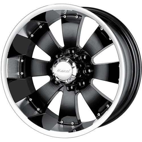 20x10 black mazzi hulk wheels 6x5.5 -25 lifted chevrolet c-2500 suburban