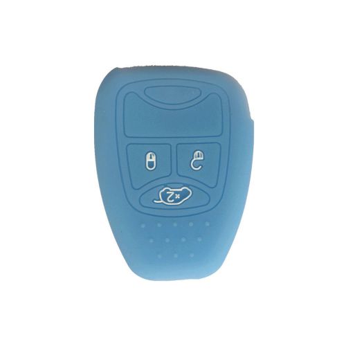 Sky blue silicone key fob cover jacket protector fit for dodge jeep chrysler