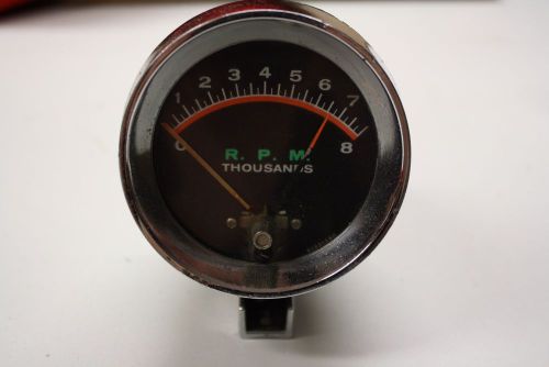 Tachometer vintage 8000 rpm with original mounting bracket 3 1/2&#034; face