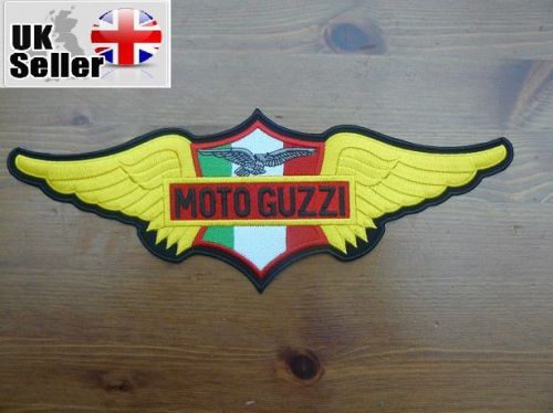 Moto guzzi wings large back iron-on/sew-on embroidered patch motorcycle biker